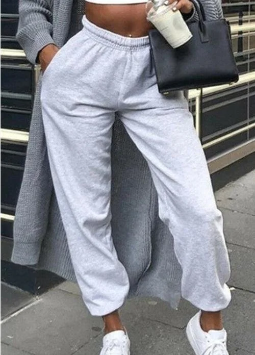 Casual Plain Loose Sweatpants & Joggers