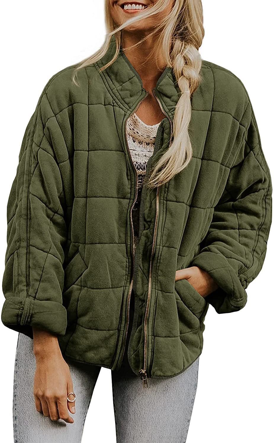 Casual Loose Plain Mock Neck Padded Jacket