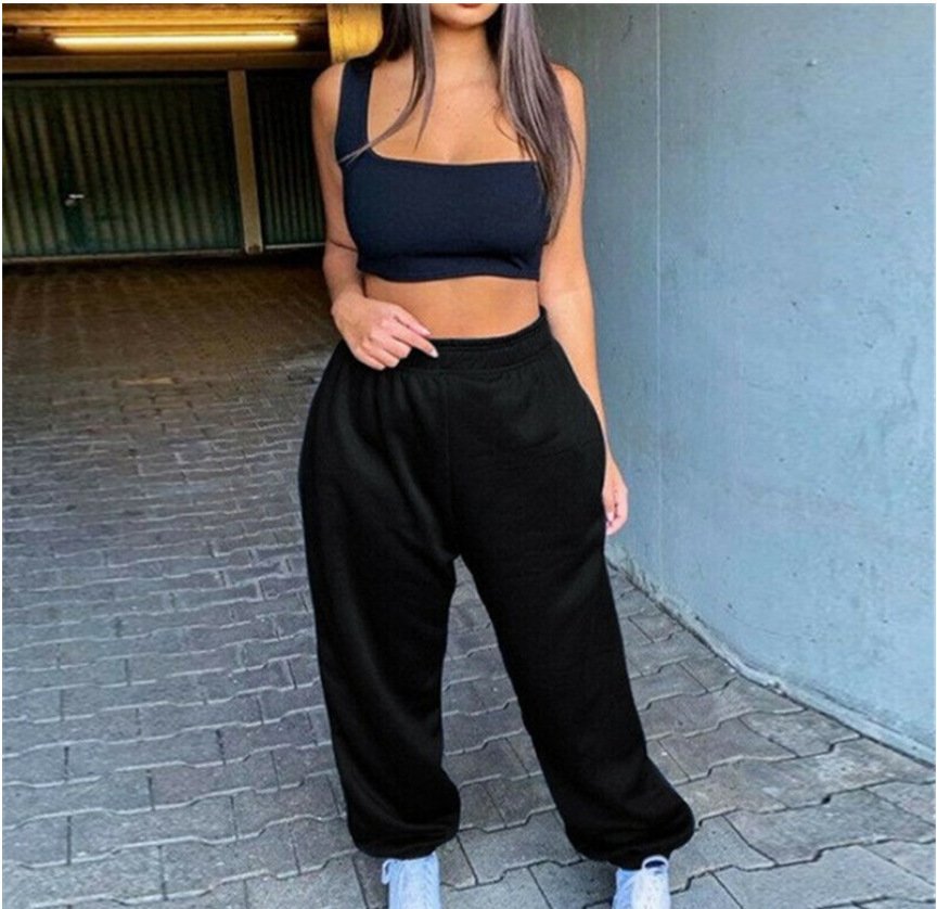 Casual Plain Loose Sweatpants & Joggers