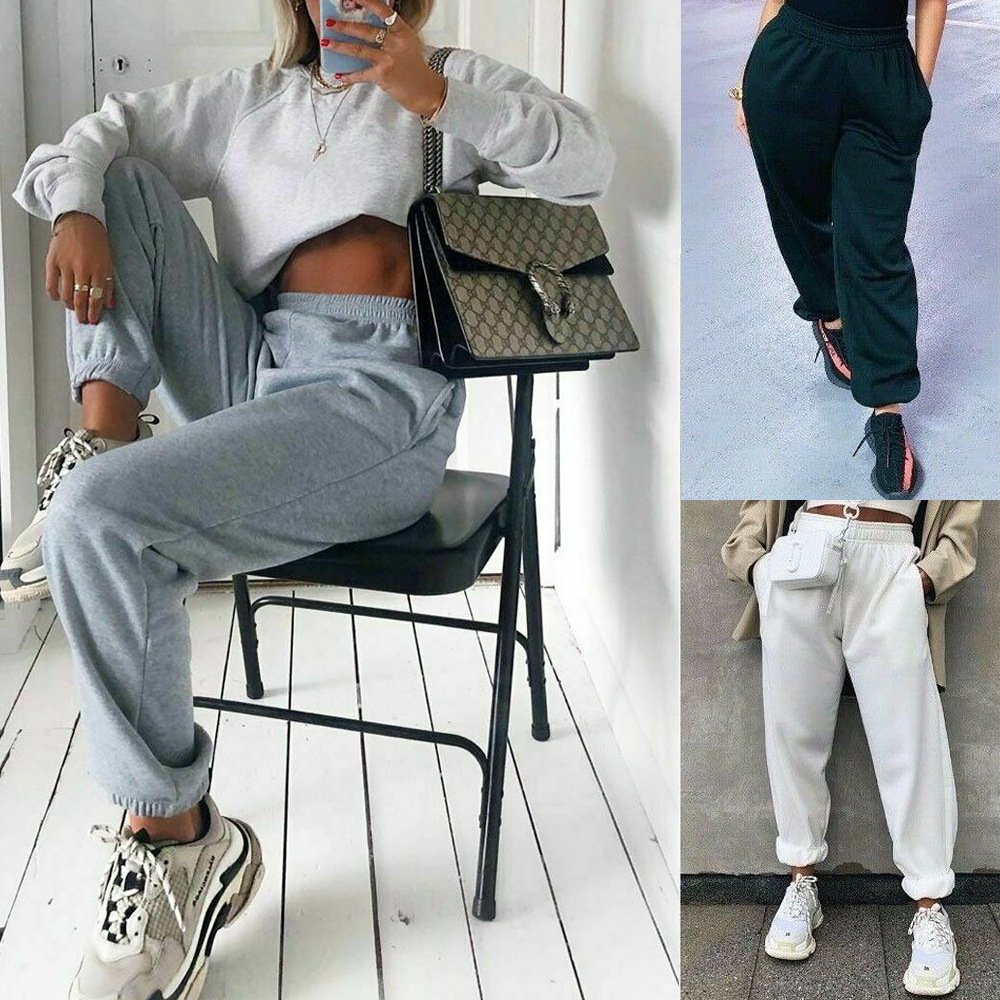 Casual Plain Loose Sweatpants & Joggers