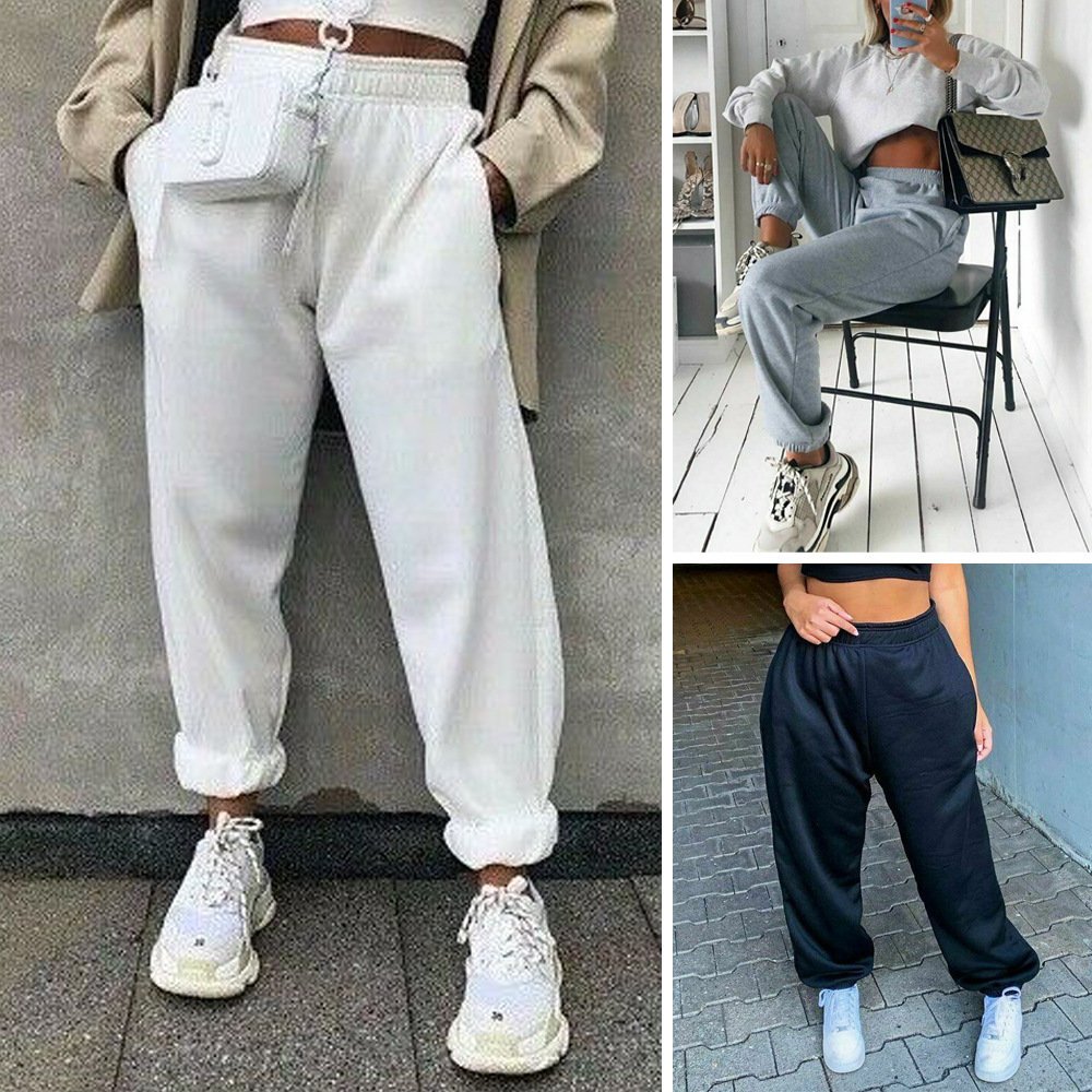 Casual Plain Loose Sweatpants & Joggers