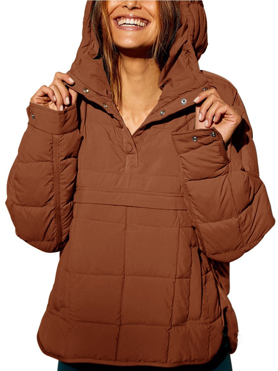 Casual Plain Loose Padded Jacket