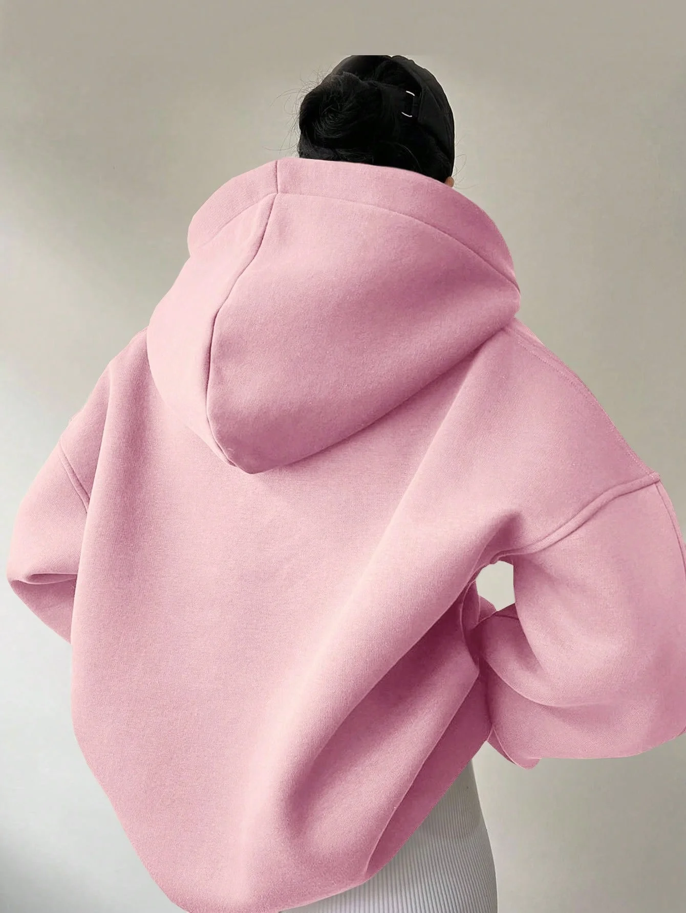 Casual Loose Plain Hoodie Hoodie