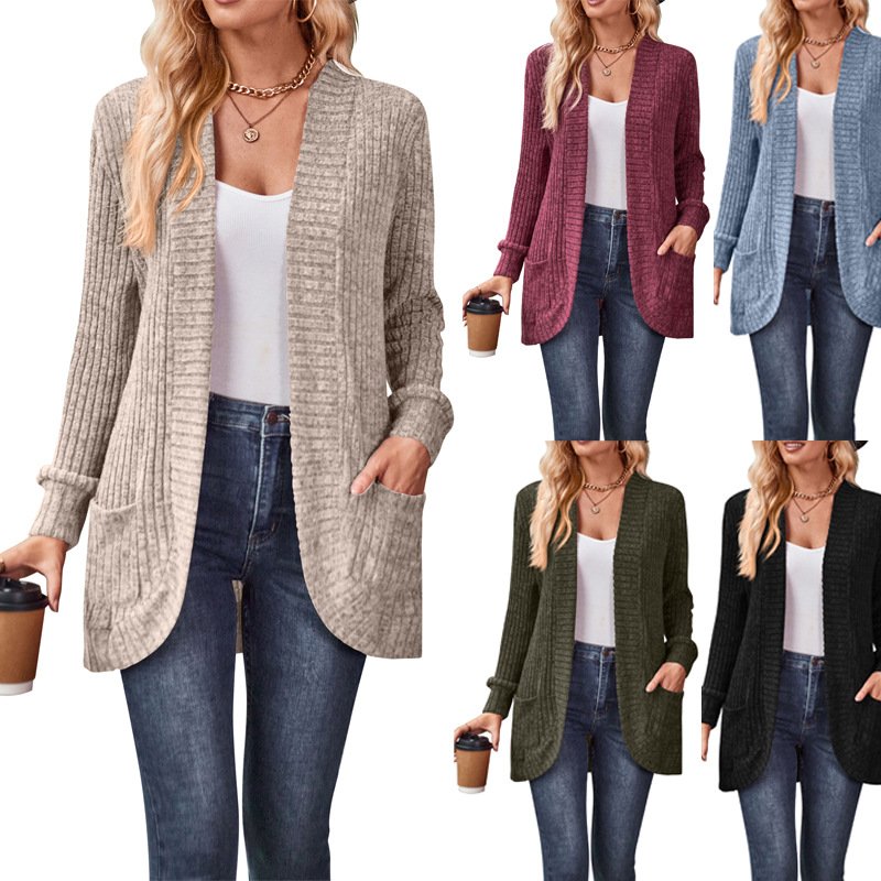 Casual Loose Plain Others Cardigan