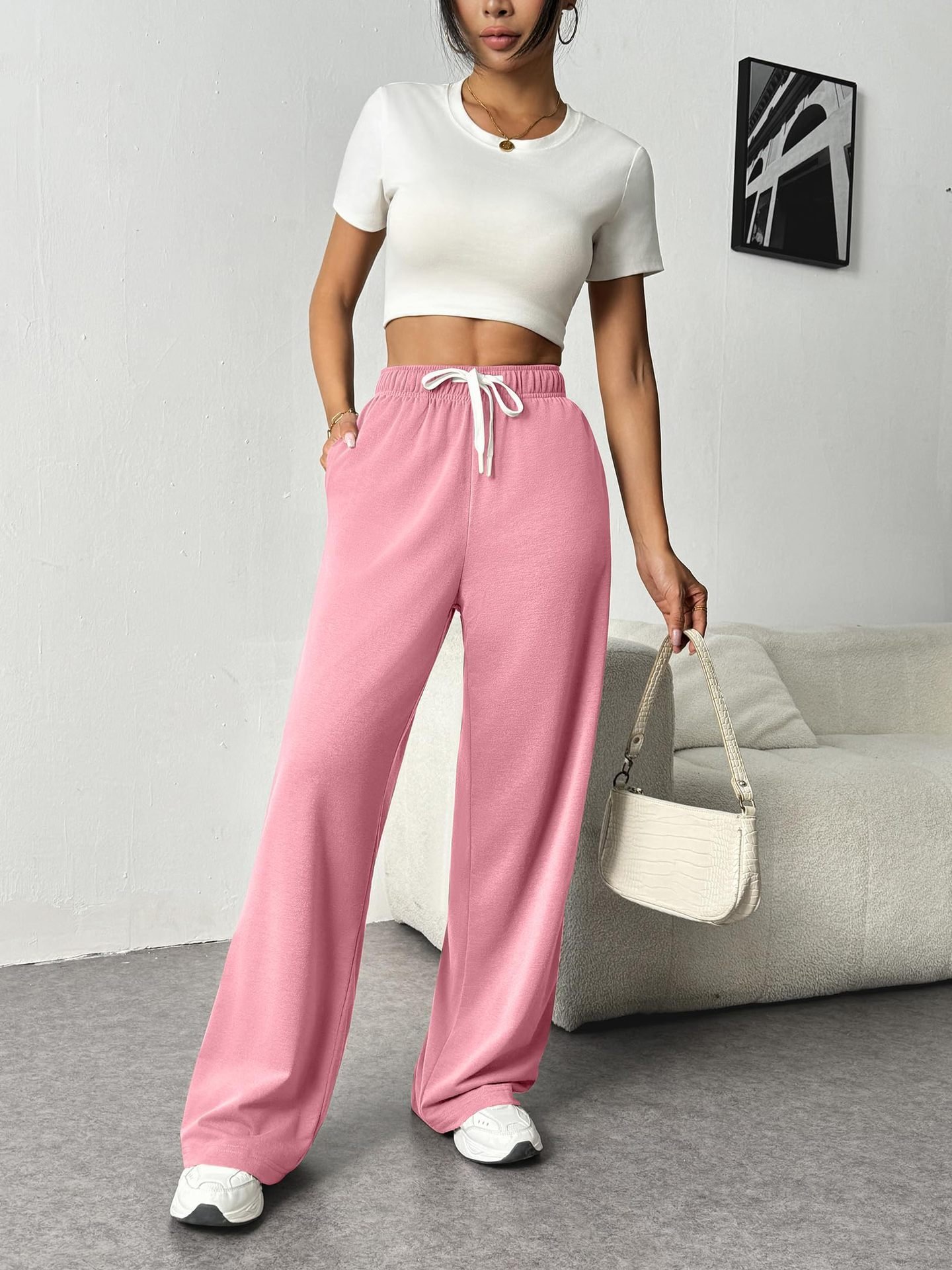 Loose Casual Plain Sweatpants & Joggers