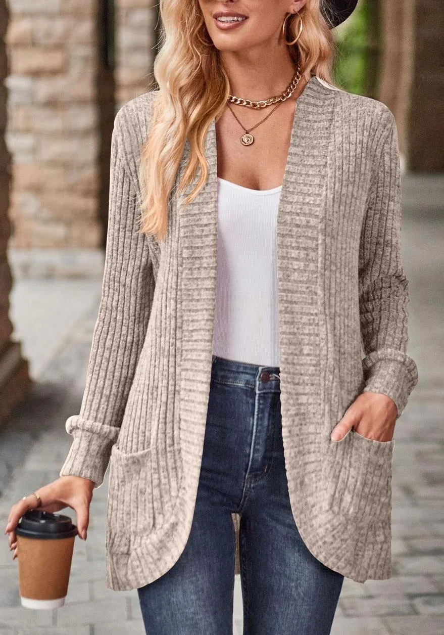 Casual Loose Plain Others Cardigan