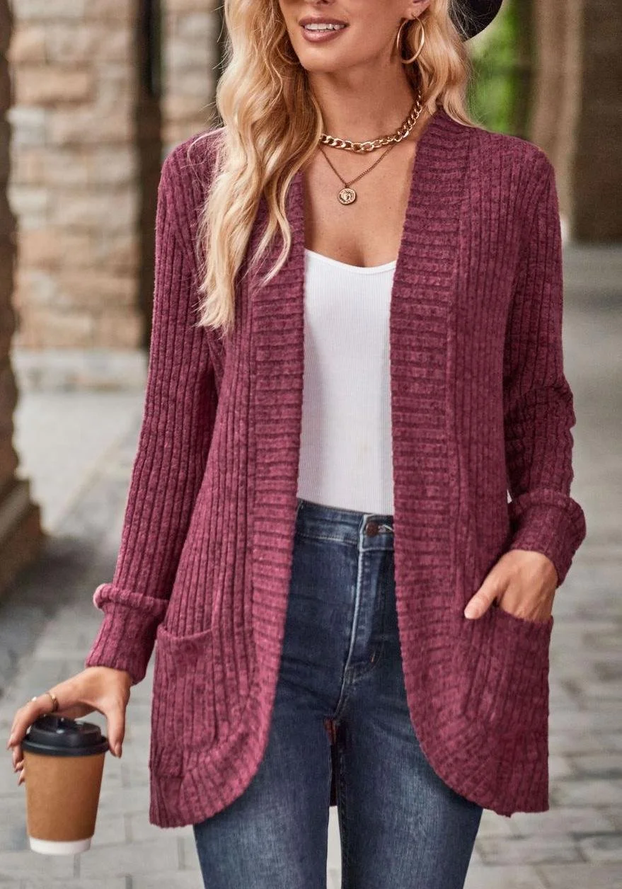 Casual Loose Plain Others Cardigan