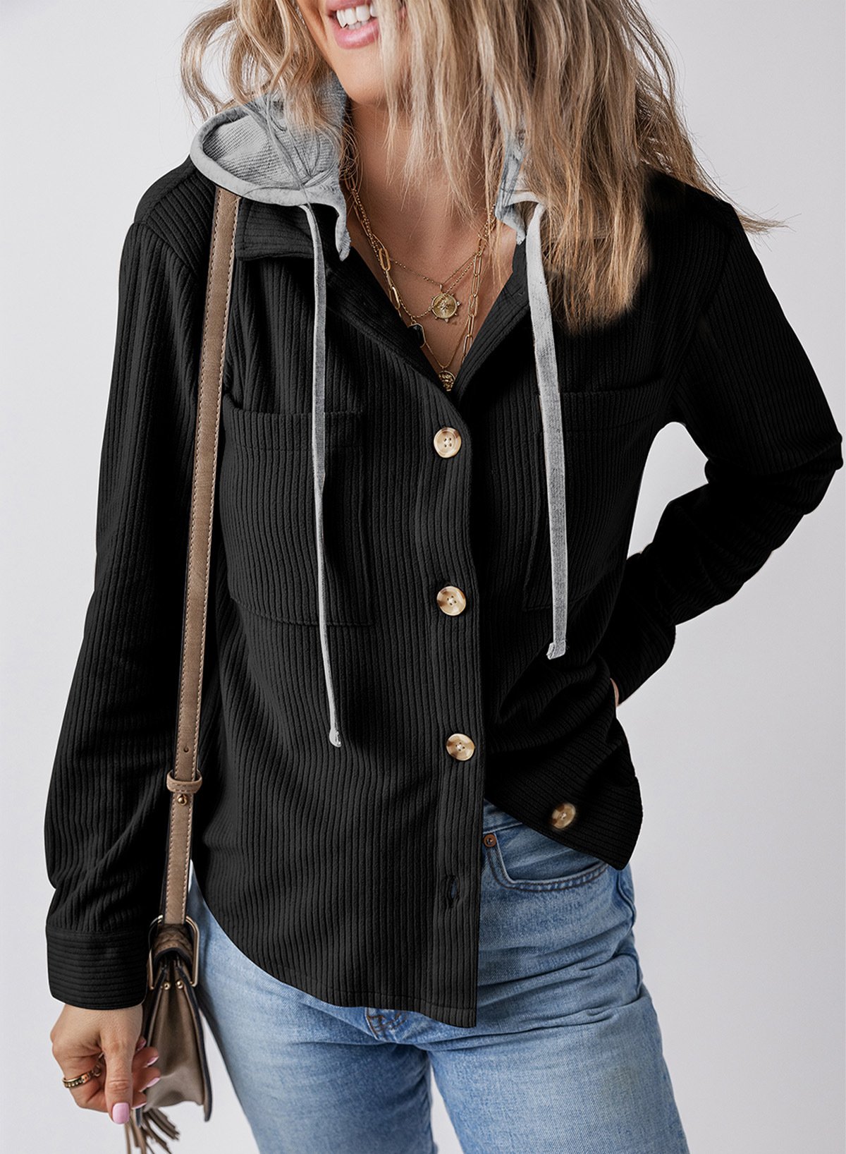 Plain Hoodie Casual Jacket