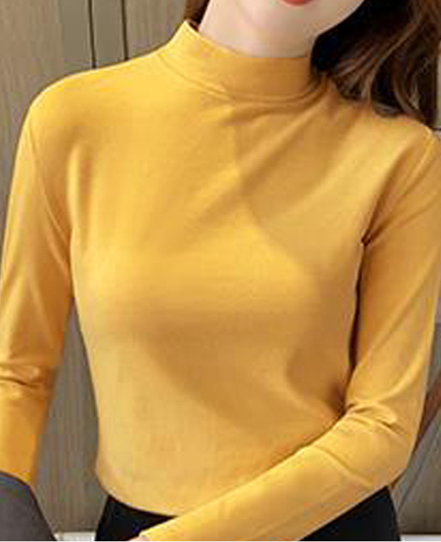 Casual Mock Neck T-Shirt