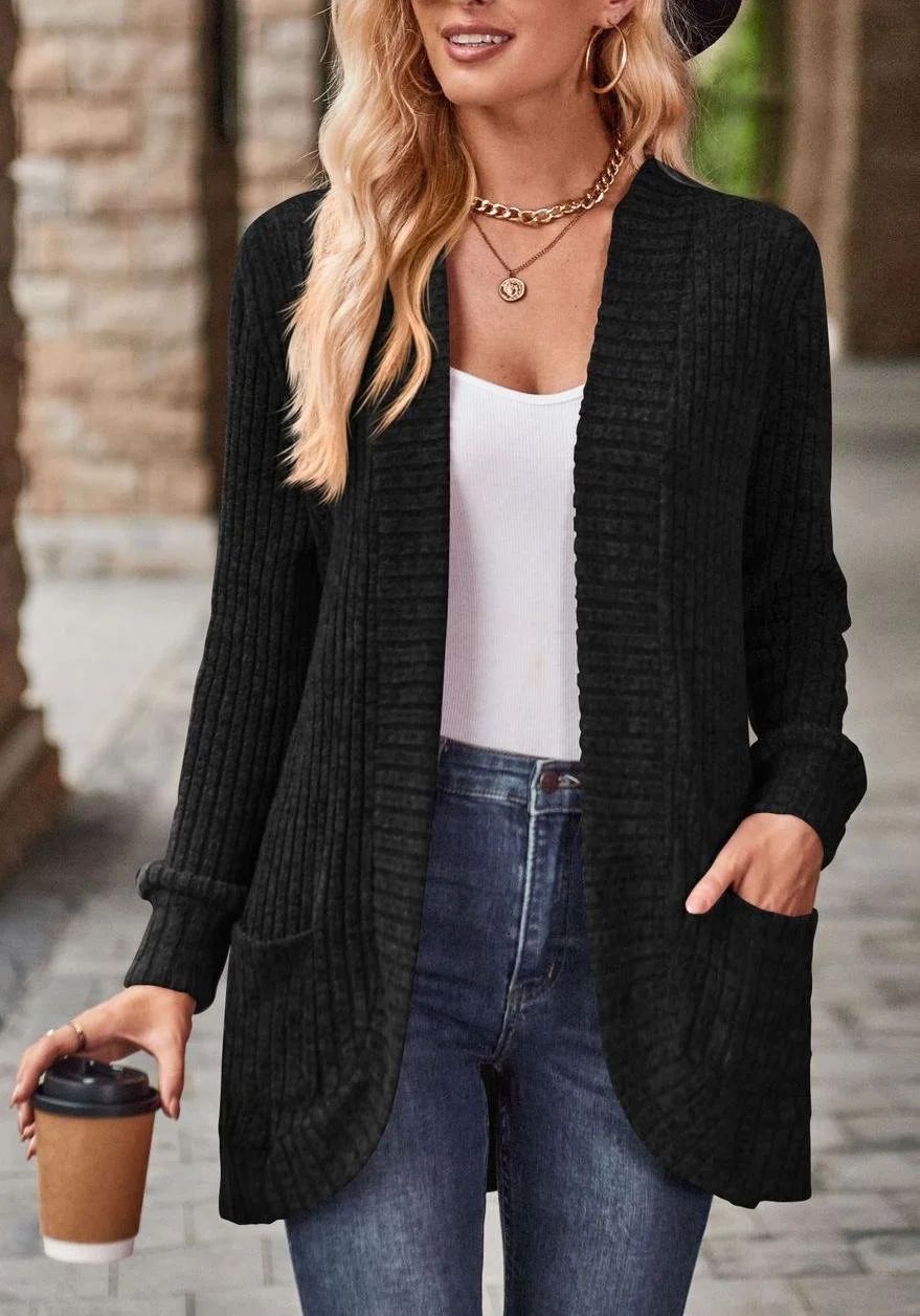 Casual Loose Plain Others Cardigan