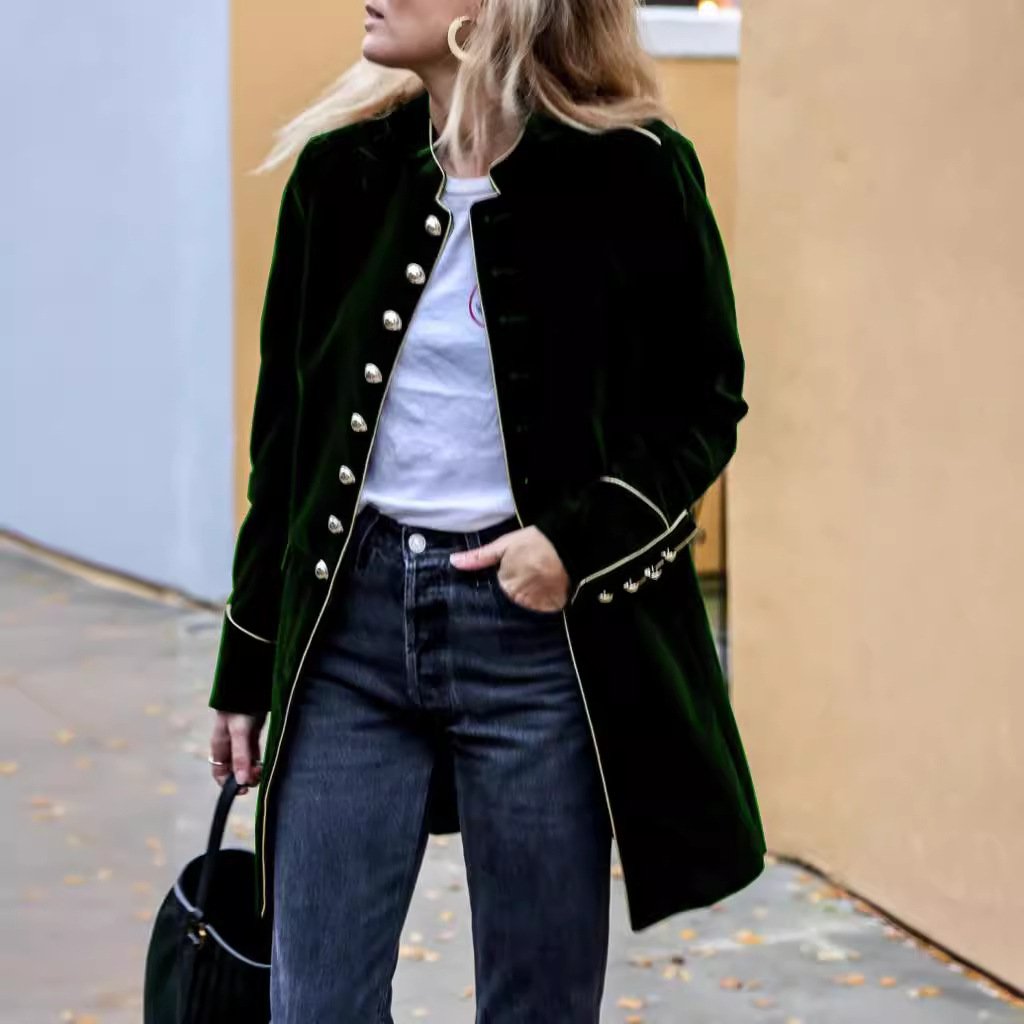 Plain Loose Casual Velvet Jacket