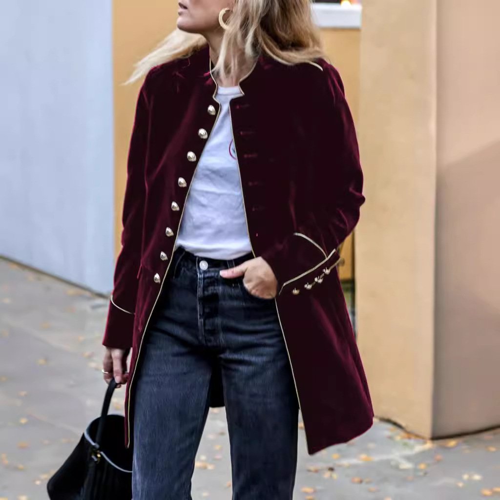 Plain Loose Casual Velvet Jacket