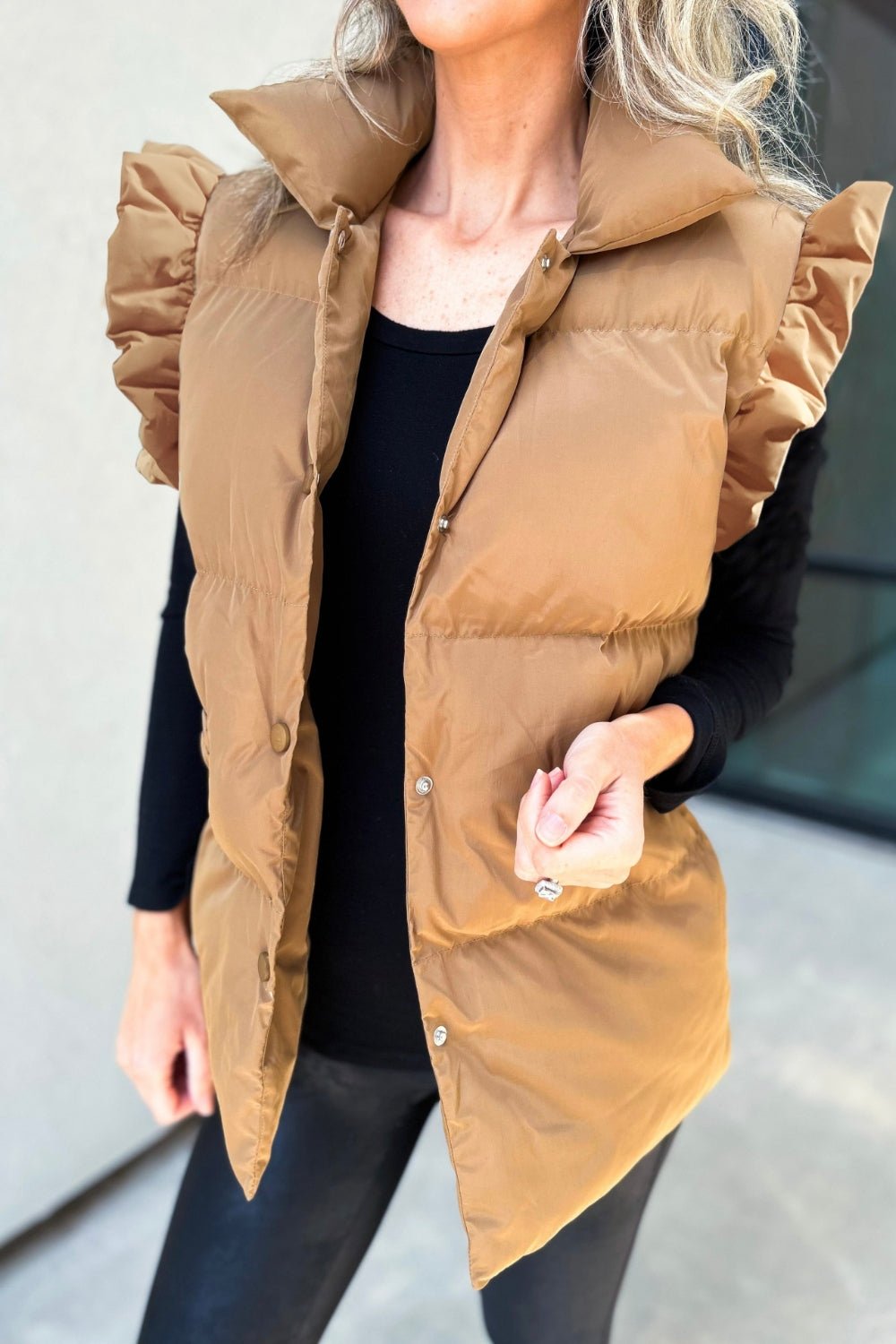 Plain Casual Loose Shawl Collar Vest