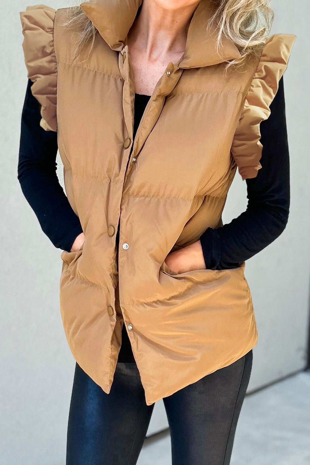 Plain Casual Loose Shawl Collar Vest