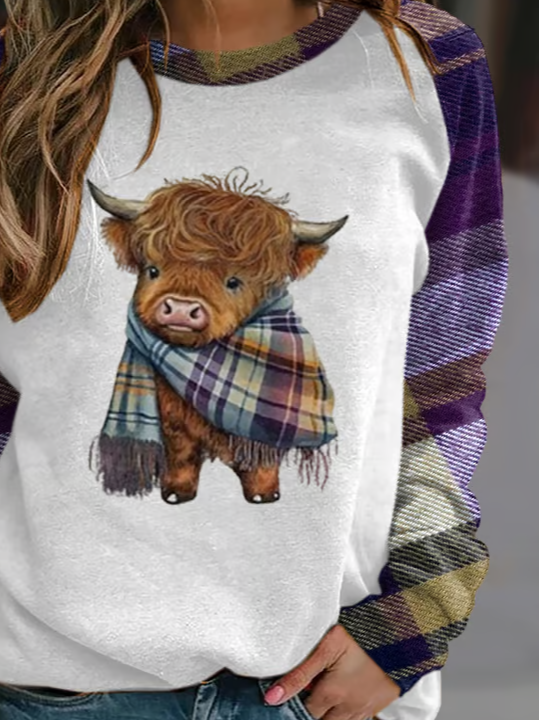 Women's West Highland Cow Print Casual Sweatshirt