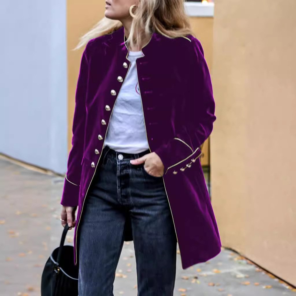 Plain Loose Casual Velvet Jacket