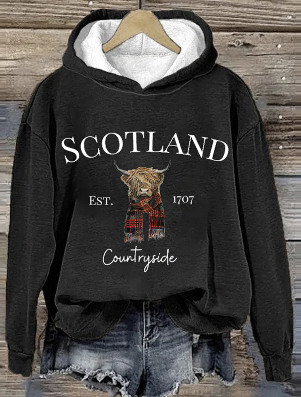 Scottish Highland Cattle Retro Hoodie