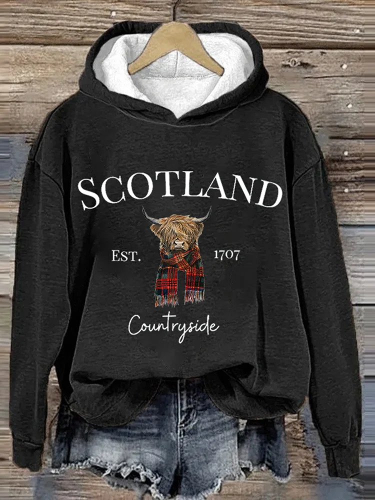 Scottish Highland Cattle Retro Hoodie