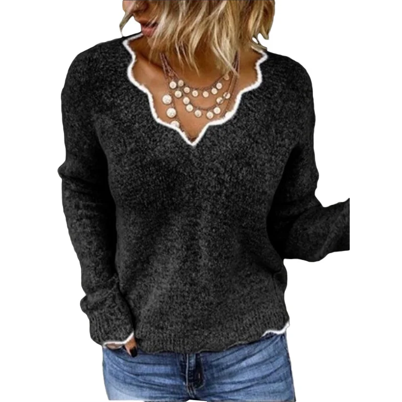 Yarn/Wool Yarn Casual Plain Sweater