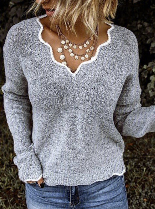 Yarn/Wool Yarn Casual Plain Sweater