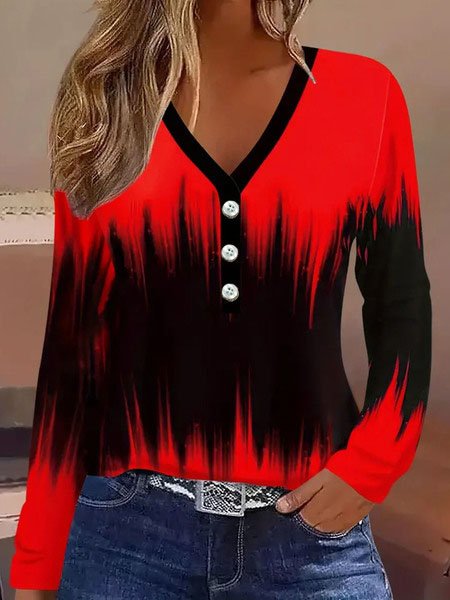 V Neck Loose Halloween Casual T-Shirt