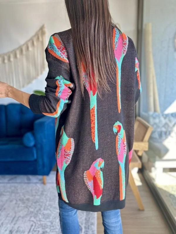 Random Print Casual Loose Others Cardigan