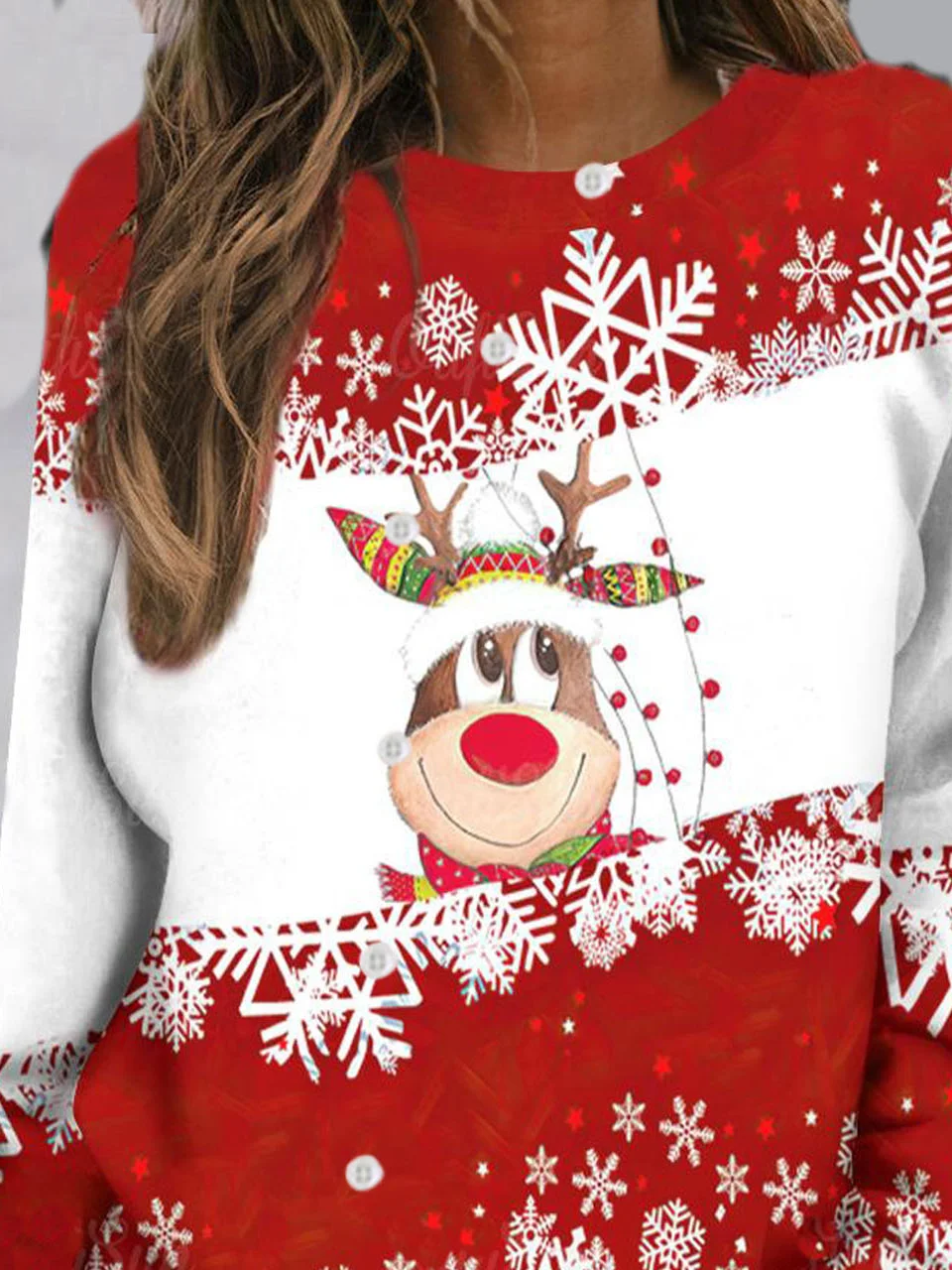 Christmas Crew Neck Casual Loose Sweatshirt