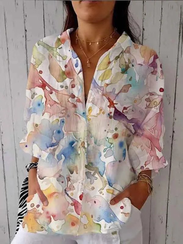 Floral Casual Shirt Collar Shirt