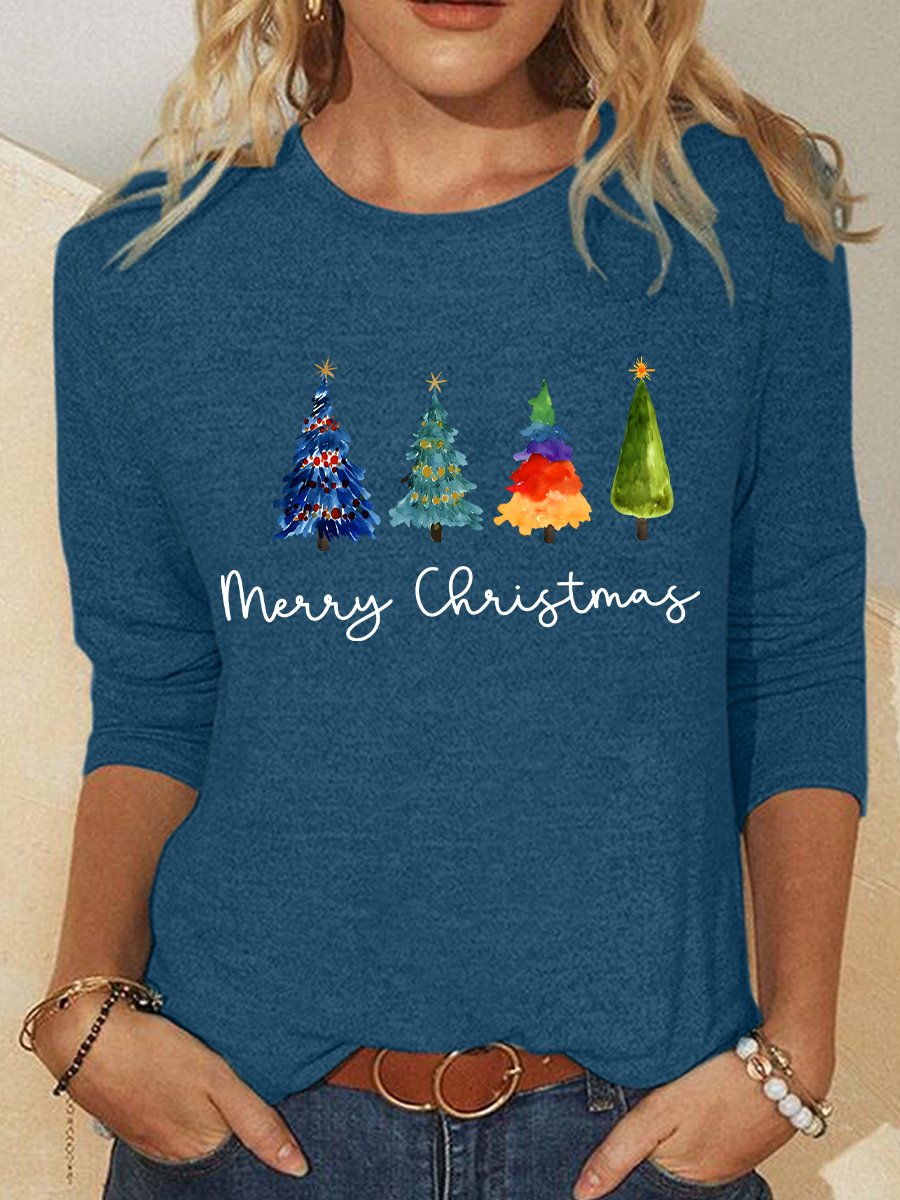 Christmas Tree Casual Long Sleeve Shirt