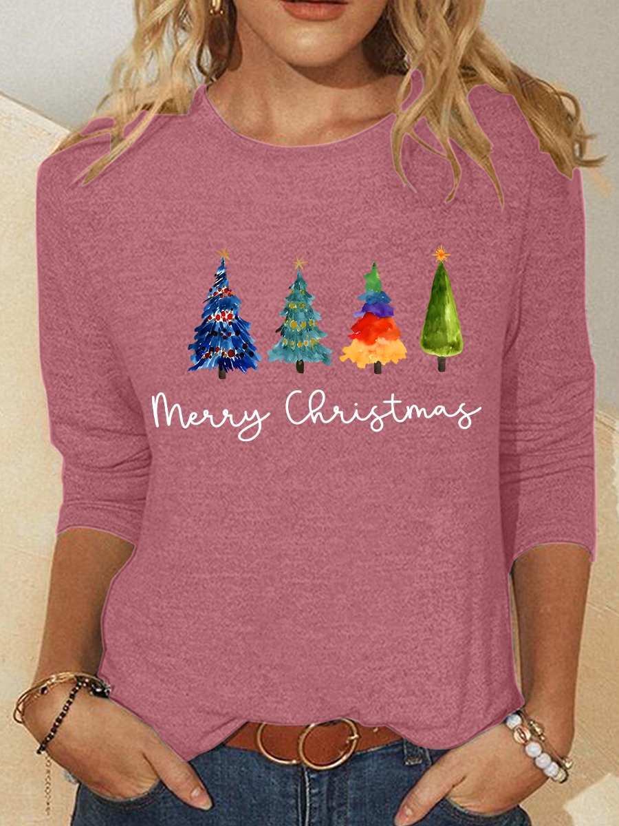 Christmas Tree Casual Long Sleeve Shirt