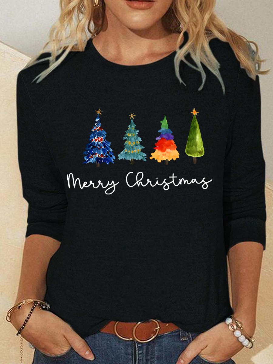 Christmas Tree Casual Long Sleeve Shirt