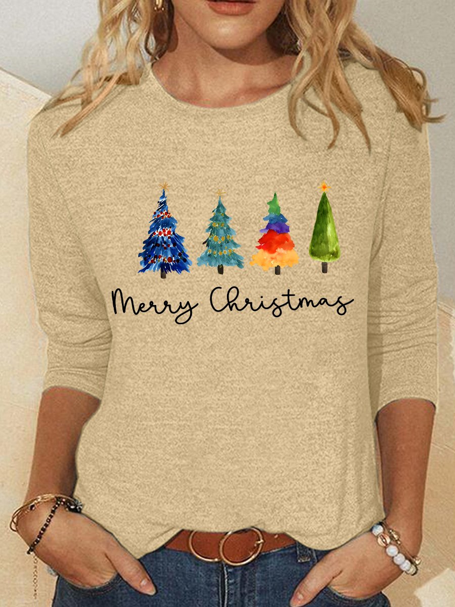 Christmas Tree Casual Long Sleeve Shirt