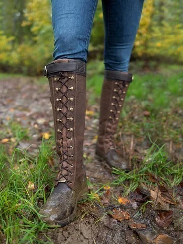 Plain Vintage Autumn Leather Outdoor Boots