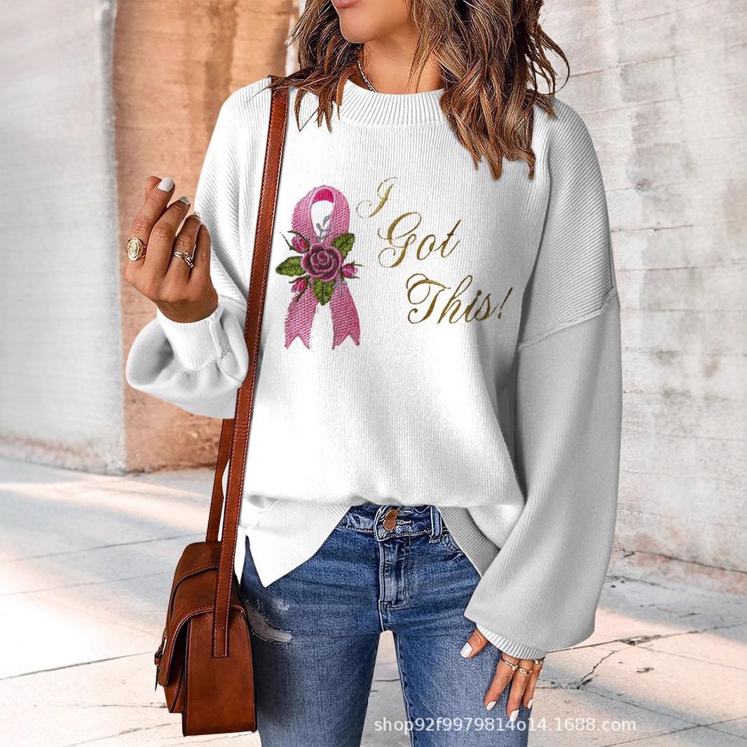 Crew Neck Loose Casual Sweatshirt