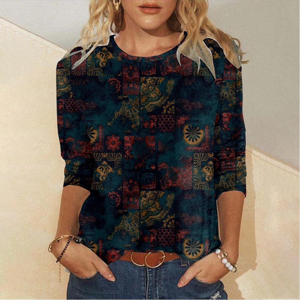 Ethnic Jersey Casual Loose T-Shirt