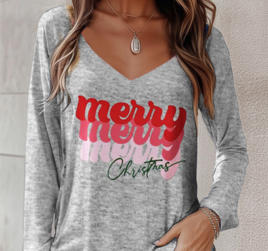 Casual Spring/Fall Christmas No Elasticity Daily Jersey Christmas Regular Regular T-shirts for Women