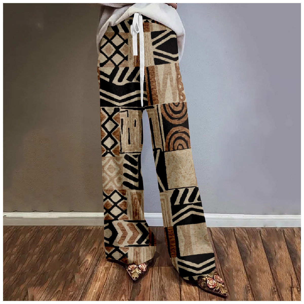 Geometric Casual Loose Sweatpants & Joggers