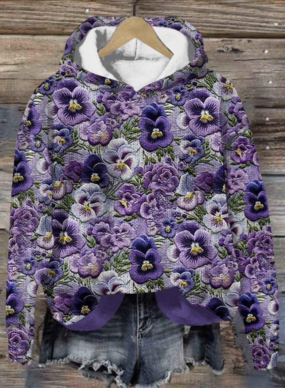 Violet Plant Flower Art Hoodie