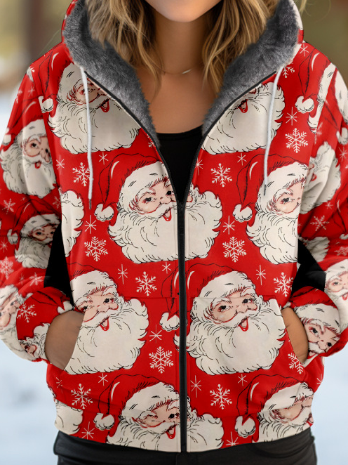 Christmas Hoodie Casual Loose Jacket