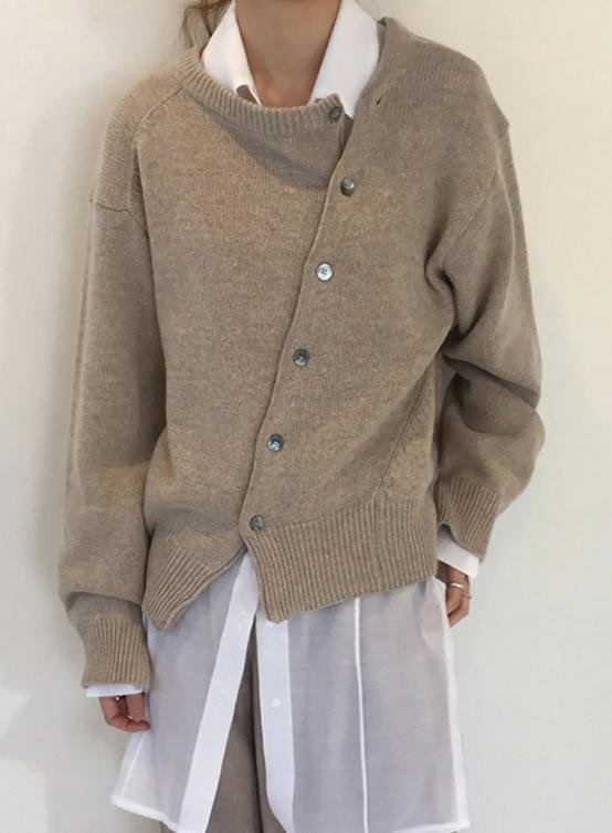 Casual Crew Neck Loose Cardigan