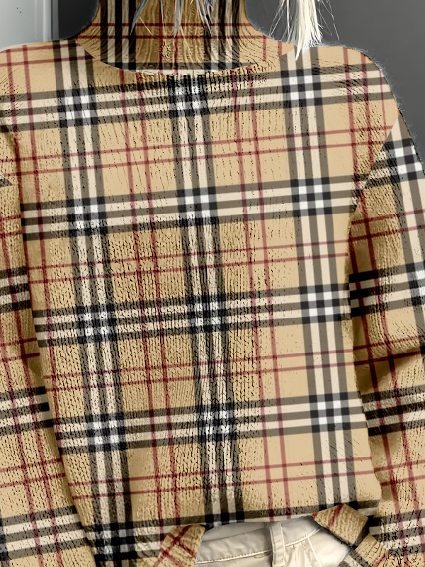 Plaid Vintage Mock Neck Loose Sweatshirt