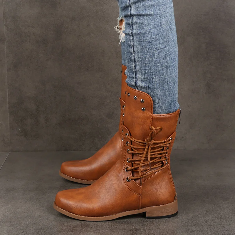 Plain Suede Autumn Riding Boots