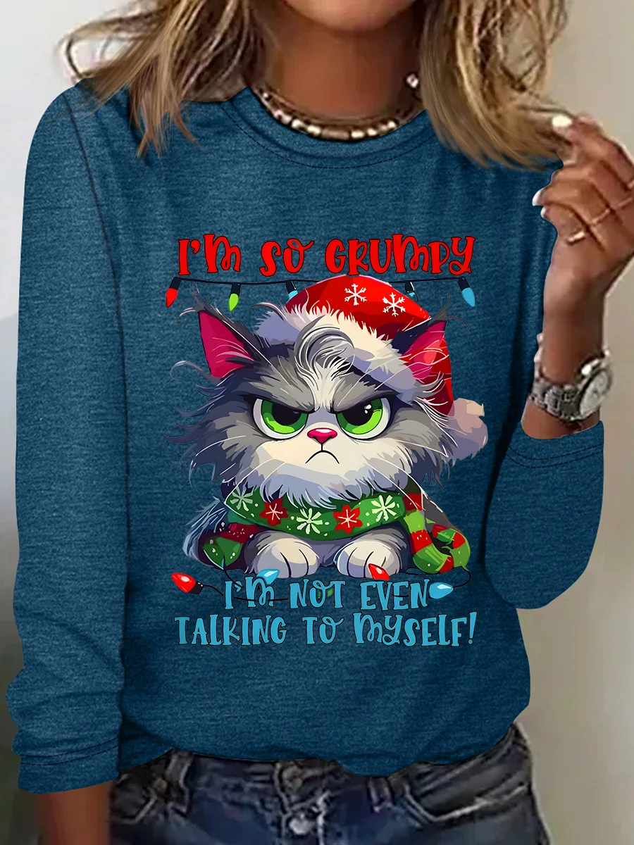 Grumpy Cat Casual Long Sleeve Shirt