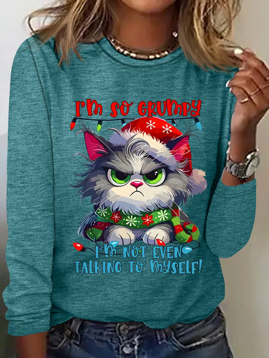 Grumpy Cat Casual Long Sleeve Shirt