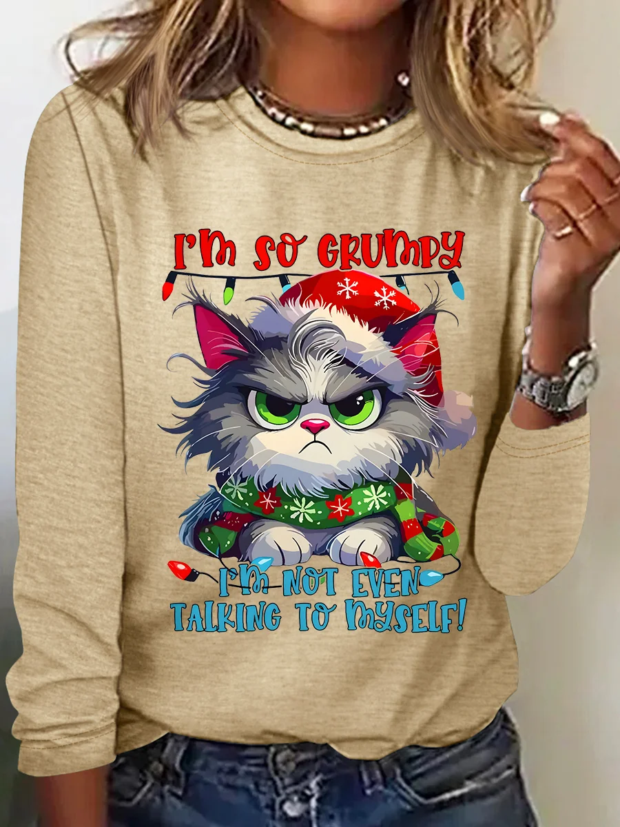 Grumpy Cat Casual Long Sleeve Shirt