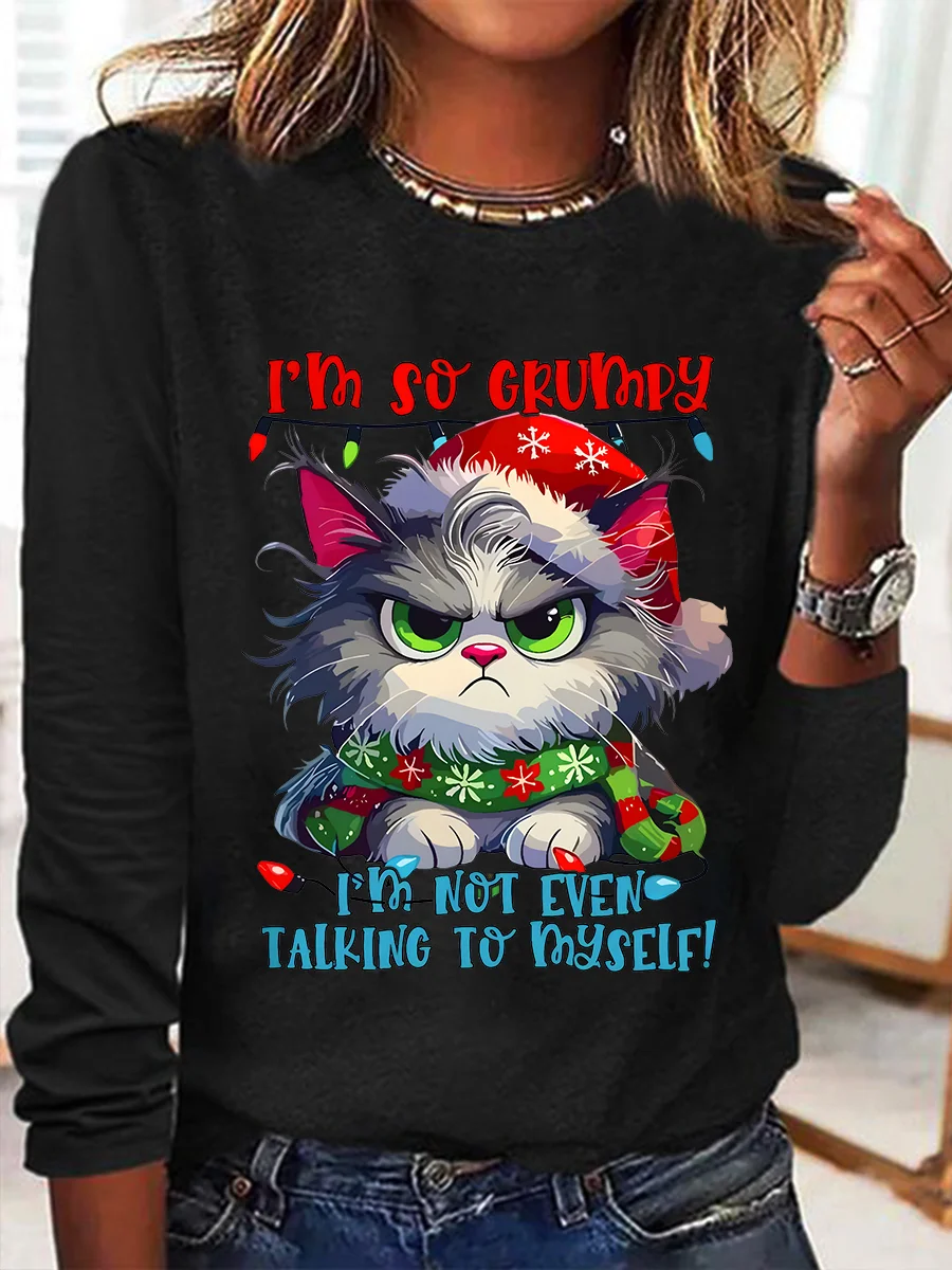 Grumpy Cat Casual Long Sleeve Shirt