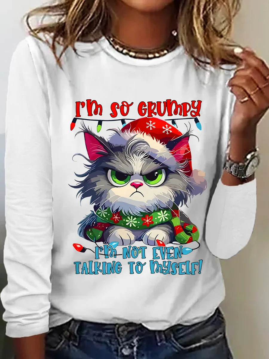 Grumpy Cat Casual Long Sleeve Shirt