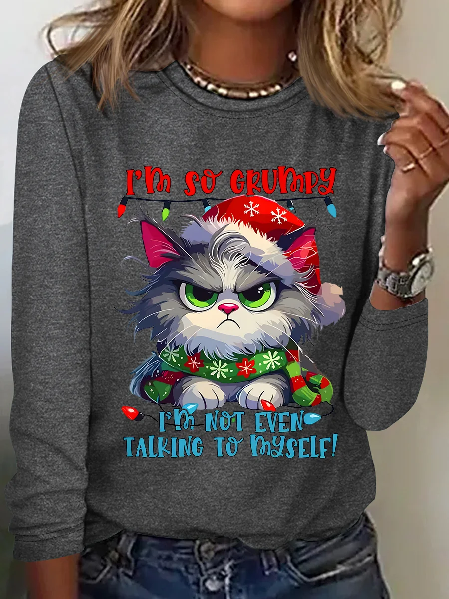 Grumpy Cat Casual Long Sleeve Shirt