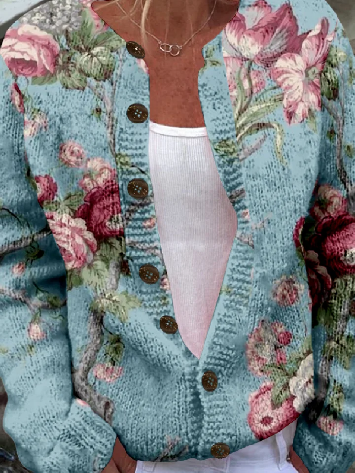 Floral Casual Loose Cardigan