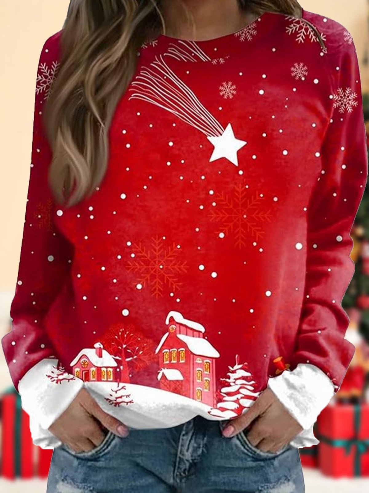 Christmas Casual Crew Neck Sweatshirt